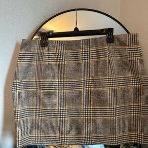 Forever 21 Black and Tan Plaid Mini Skirt